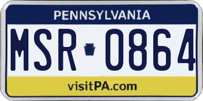PA license plate MSR0864