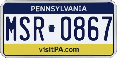 PA license plate MSR0867