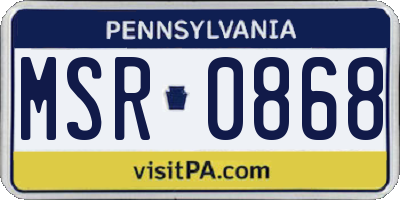 PA license plate MSR0868