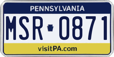 PA license plate MSR0871