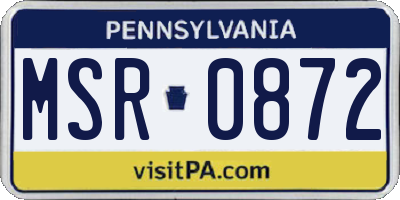 PA license plate MSR0872