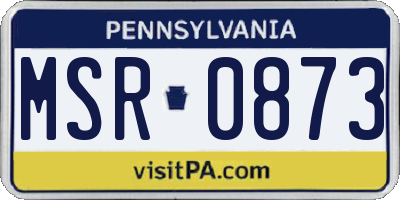 PA license plate MSR0873