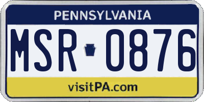 PA license plate MSR0876
