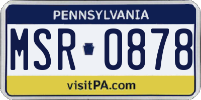PA license plate MSR0878