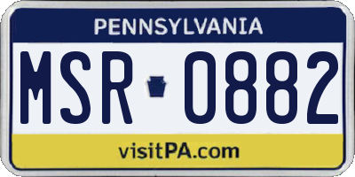 PA license plate MSR0882