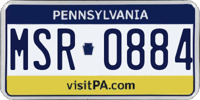 PA license plate MSR0884