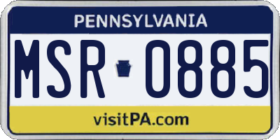 PA license plate MSR0885