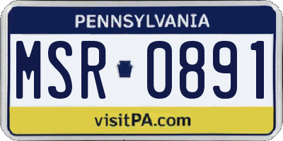 PA license plate MSR0891