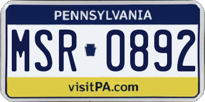 PA license plate MSR0892