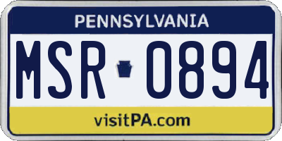 PA license plate MSR0894