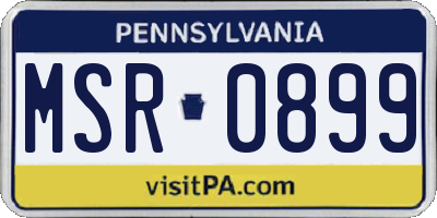 PA license plate MSR0899