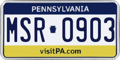 PA license plate MSR0903