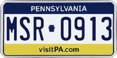 PA license plate MSR0913