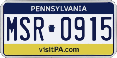 PA license plate MSR0915