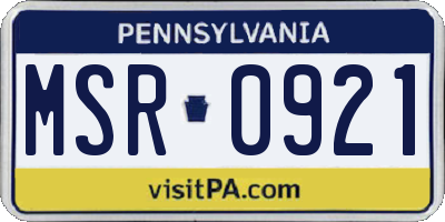 PA license plate MSR0921