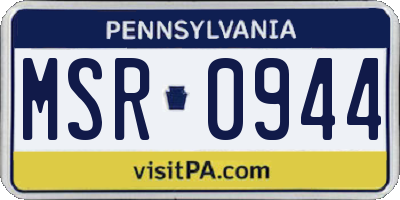 PA license plate MSR0944