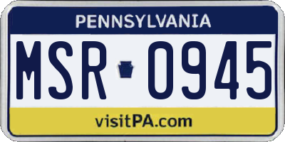 PA license plate MSR0945