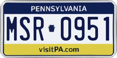 PA license plate MSR0951