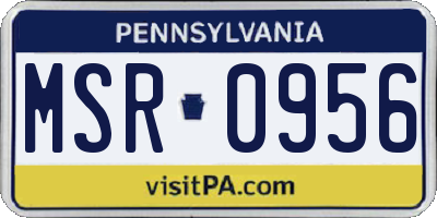 PA license plate MSR0956