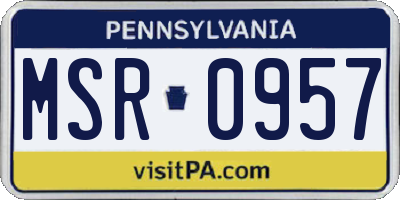 PA license plate MSR0957
