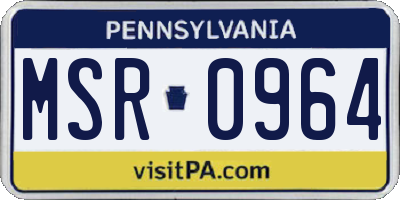 PA license plate MSR0964