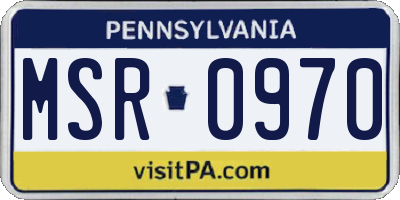 PA license plate MSR0970