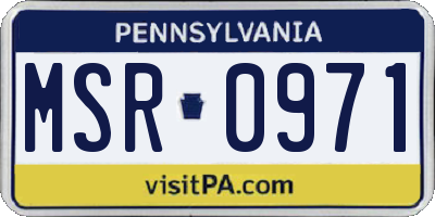 PA license plate MSR0971