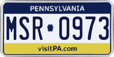 PA license plate MSR0973