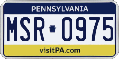 PA license plate MSR0975