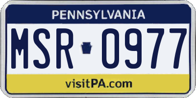 PA license plate MSR0977