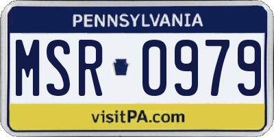 PA license plate MSR0979