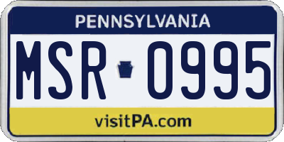 PA license plate MSR0995