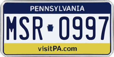 PA license plate MSR0997