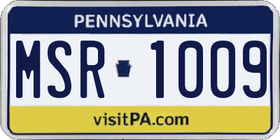 PA license plate MSR1009