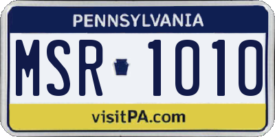 PA license plate MSR1010