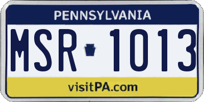 PA license plate MSR1013