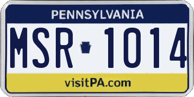 PA license plate MSR1014