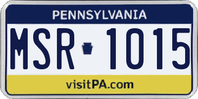 PA license plate MSR1015