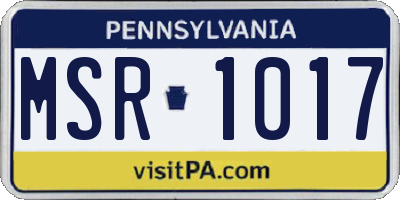 PA license plate MSR1017