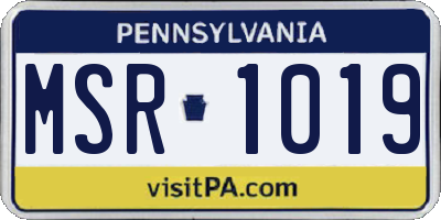 PA license plate MSR1019