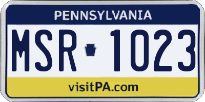 PA license plate MSR1023
