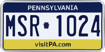 PA license plate MSR1024