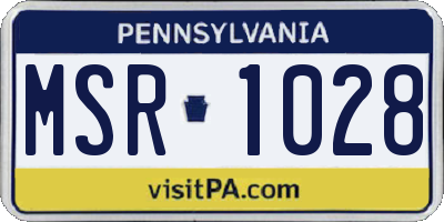 PA license plate MSR1028
