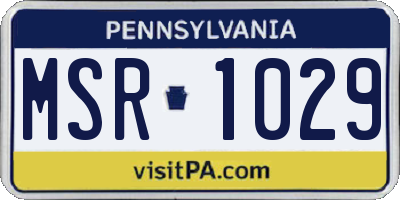 PA license plate MSR1029