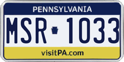PA license plate MSR1033