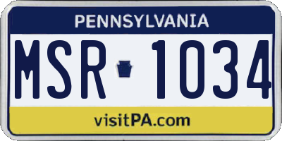 PA license plate MSR1034