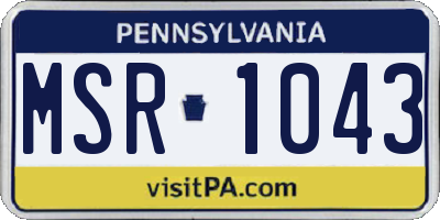 PA license plate MSR1043