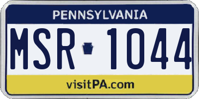 PA license plate MSR1044