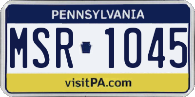 PA license plate MSR1045