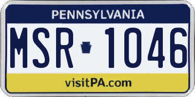 PA license plate MSR1046
